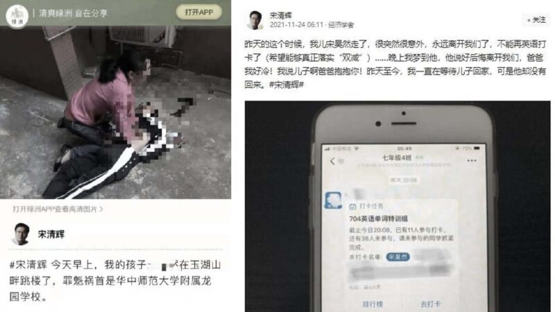 2021年11月23日和24日，拥有超过1000万粉丝的微博大V宋清辉发帖称，自己的儿子突然跳楼身亡。.png